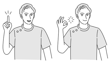 Illustration set of doctor or dentist man posingのイラスト素材