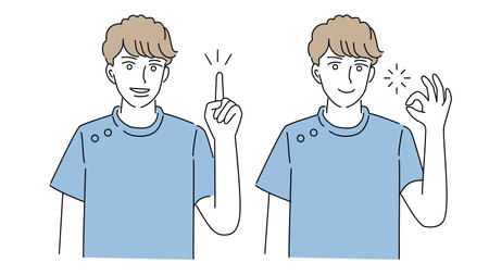 Illustration set of doctor or dentist man posingのイラスト素材