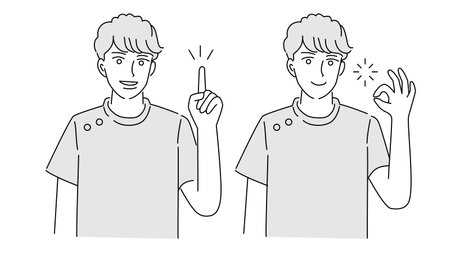 Illustration set of doctor or dentist man posingの写真素材