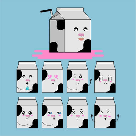 Healthy Corona Cow Milk Boxのイラスト素材