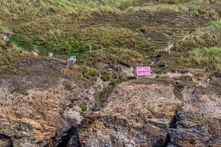 danger failling rocksの写真素材