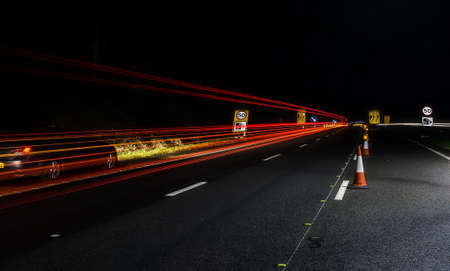 The road at night.