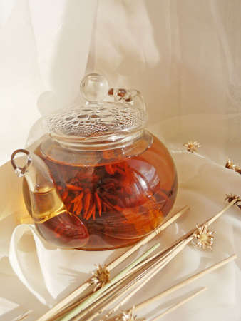 glass teapotの写真素材