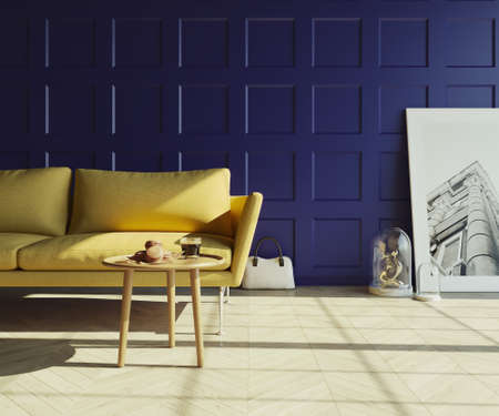 Living room, 3D renderの写真素材