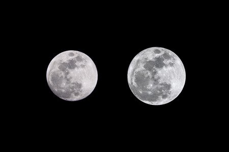 SuperMoon vs. Full Moon Comparisonの写真素材