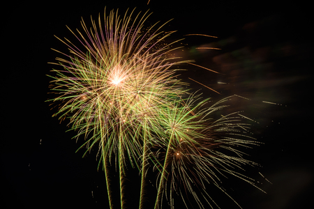Colorful fireworks over night skyの写真素材