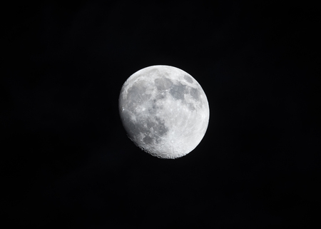 Half moon at night skyの写真素材