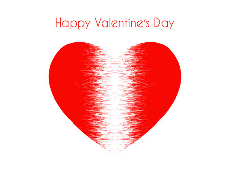 Lunar path on heart happy Valentines day. Red love symbol with white blurred road in middle romantic mood vector congratulations.のイラスト素材