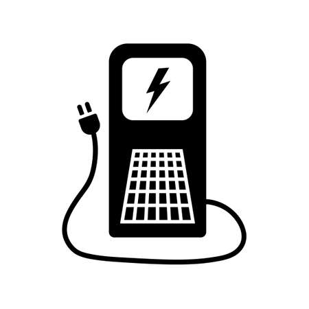 Eco solar charging. Alternative renewable natural resource of infinite capacity. Safe generators not polluting vector planetのイラスト素材