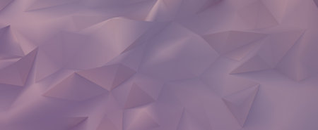 Pink polygonal triangular crystals background. Gently purple abstract mountains with 3d render random location. minimalist geometry creative designの写真素材
