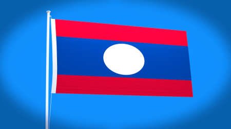 the national flag of Laosの写真素材