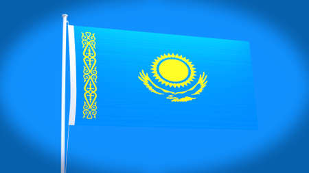 the national flag of Kazakhstanの写真素材