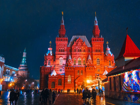 MOSCOW, RUSSIA-JANUARY 31, 2020: state historical museum on the Red Squareのeditorial素材