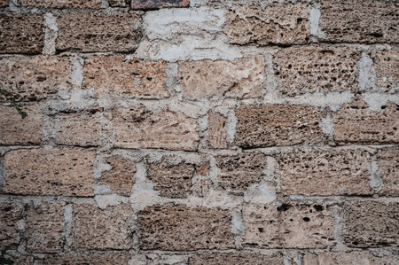 An old brick wall, the facade of the building. Abstract texture backgroundの写真素材