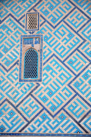 close up of a window with islamic geometric design, islamic arabesque, seamless pattern.の写真素材