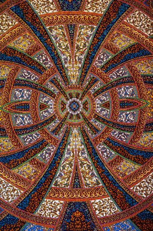 Colorful Handmade Carpet in a store in Asiaの写真素材