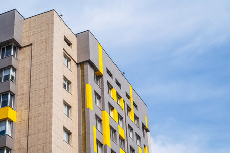 New apartment building with colorful facadeの写真素材