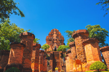 Po Nagar Cham Towers in Nha Trang, Vietnam.の写真素材