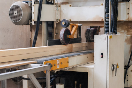 Machine or unit for wood processing at a furniture factoryの写真素材