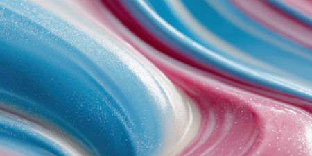 Abstract sparkling multicolor background. Close up nail polish texture. Panoramicの素材