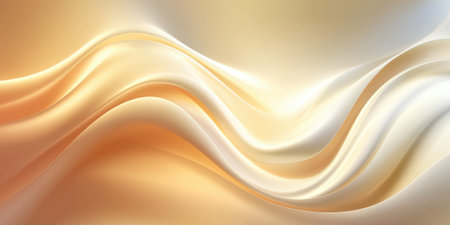 smooth abstract beige background with flowing wave shapes and soft gradient lighting.の素材