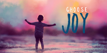 Choose Joy concept with vibrant emotional expressionの素材