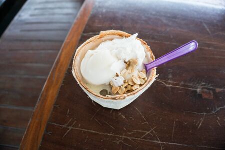 Coconut ice creamの写真素材