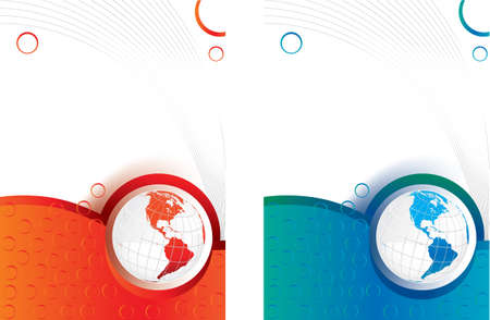 2 business background template with globeのイラスト素材