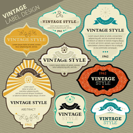 Vintage labelsのイラスト素材