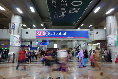 KL SENTRAL, KUALA LUMPUR-MARCH 21. 2015: Stesen Sentral, Malaysia?s largest transit hub, is Kuala Lumpur?s integrated rail transportation centre.のeditorial素材