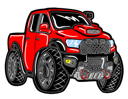 4 wheel drive big whell added muscle carの写真素材