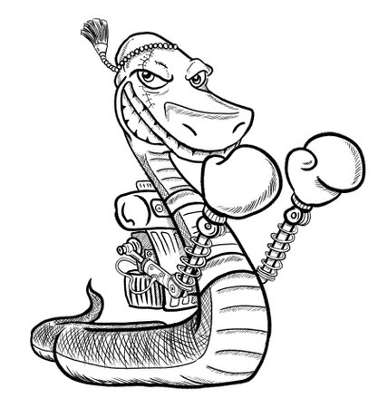 muay thai snake martial artの写真素材