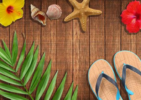 a hawaiian concept art for vacation and holiday poster designの写真素材