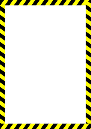 Black and yellow warning tape on a white background. Vector illustration.の写真素材