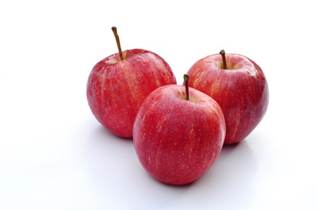 Red Apples on white backgroundの写真素材