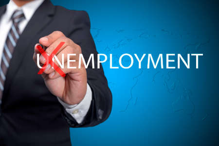 Executive change the word UNEMPLOYMENT-positive thinkingの写真素材