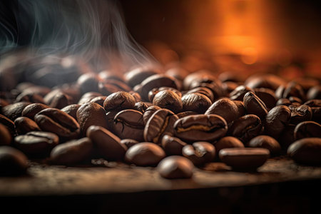 Witness the fascinating transformation of coffee beans during the roasting process. The visual narrative reveals the intricate details and artistry of this essential coffee-making stage, from the beans' color shift to the release of enticing aromas.の素材
