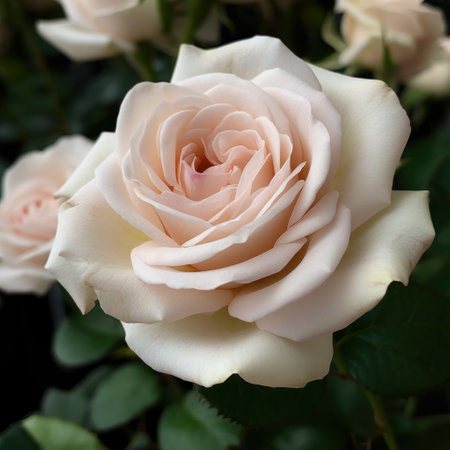This captivating image features a delicate rose with soft, pink petals that possess a velvety texture. The tender beauty and alluring details make it perfect for various design projects, especially those with a romantic or elegant theme.の素材