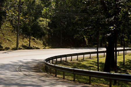 Road within a university in Thailand.の写真素材