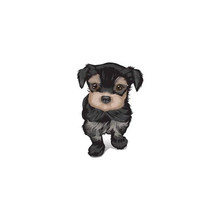 Vector cute with spotted dog with big eyes in cartoon styleのイラスト素材