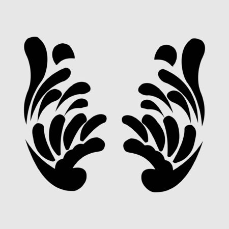 Two wings of bird icon in flat style isolated on white background.のイラスト素材