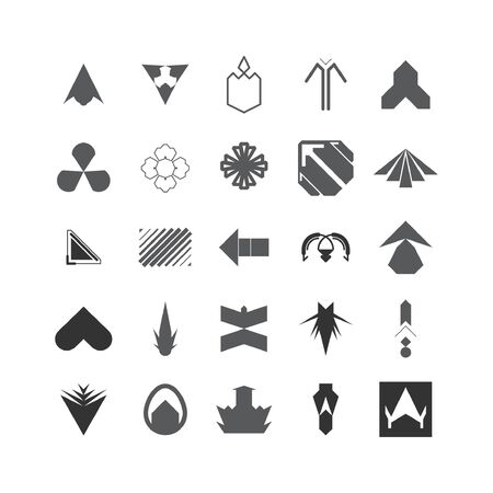 Set of Arrows. vector signs. Flat web icons. illustration isolated on white backgroundのイラスト素材