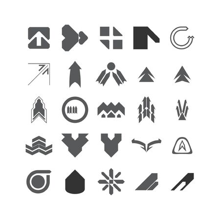 Set of Arrows. vector signs. Flat web icons. illustration isolated on white backgroundのイラスト素材