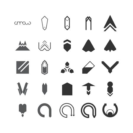 Arrows set of  black icons. Arrow icon. Arrow vector collection. Arrow. Cursor. Vector illustrationのイラスト素材