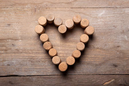 Cork Heard on wood の写真素材