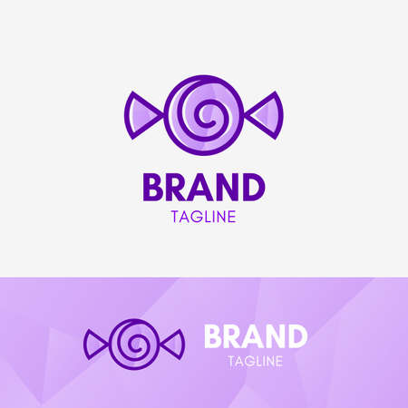 Candy Geometric Logo template icon symbol with violet colorのイラスト素材