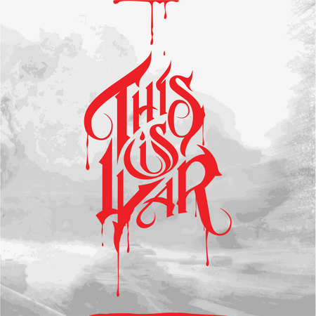 This is War typography with red blood illustrationのイラスト素材
