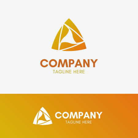 Triangle Pyramid Logo template element symbol in orange colorのイラスト素材