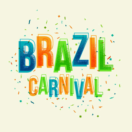 Brazil carnival with colorful letter templateのイラスト素材
