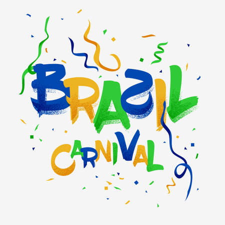 Brazil carnival party celebration template with national flag colorのイラスト素材